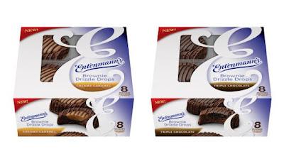 Boxes of Entenmann's Brownie Drizzle Drops.