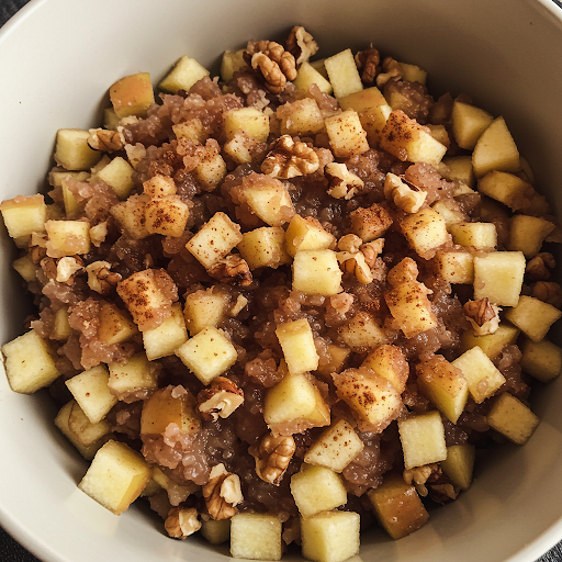 passover charoset ; apples, nuts, cinnamon