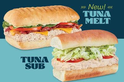 Blimpie's new Tuna Melt and regular menu Tuna Sub.