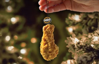 Church's fried chicken leg holiday ornament.