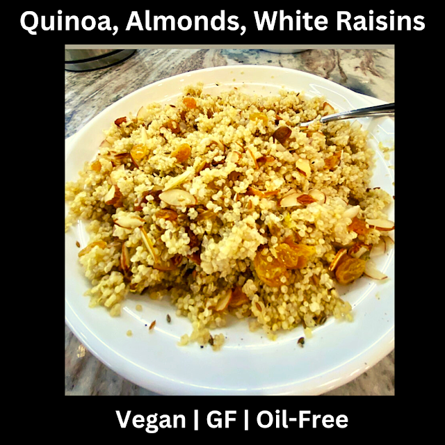 quinoa with raisins and almonds quinoa with sliced almonds and white raisins