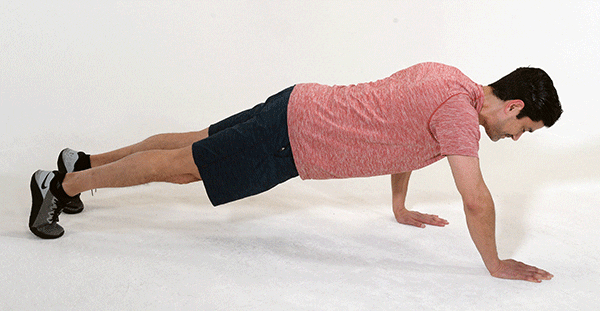 Man Does Staggered Push Ups | Bodyweight Chest Workout
