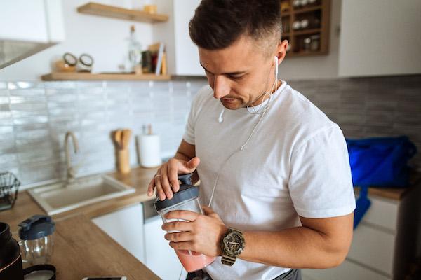 Man Prepares Protein Shake | When is the best time to drink a protein shake