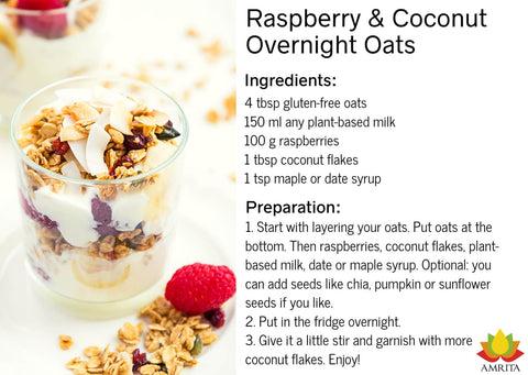 overnight oats raspberry and coconut flakes recipe