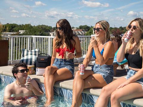 canned wine pool party