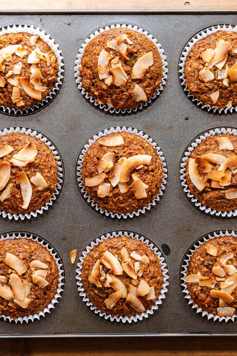 healthy carrot muffins baked