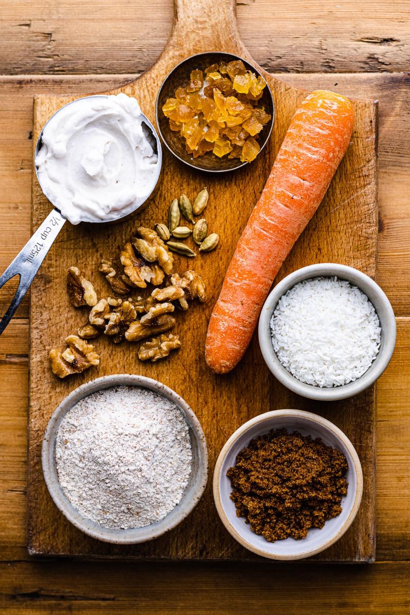 healthy carrot muffins ingredients