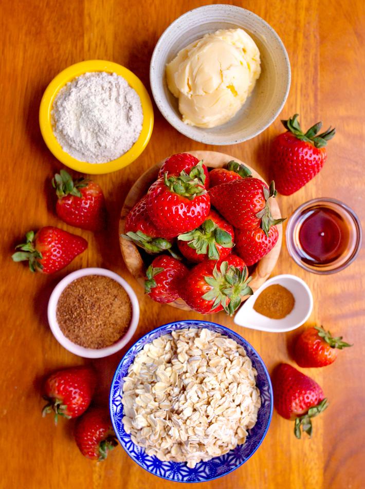 Homemade Strawberry Crumble Ingredients
