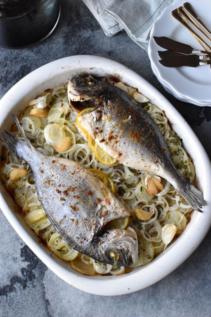 Baked sea bream, Mama Ía blog