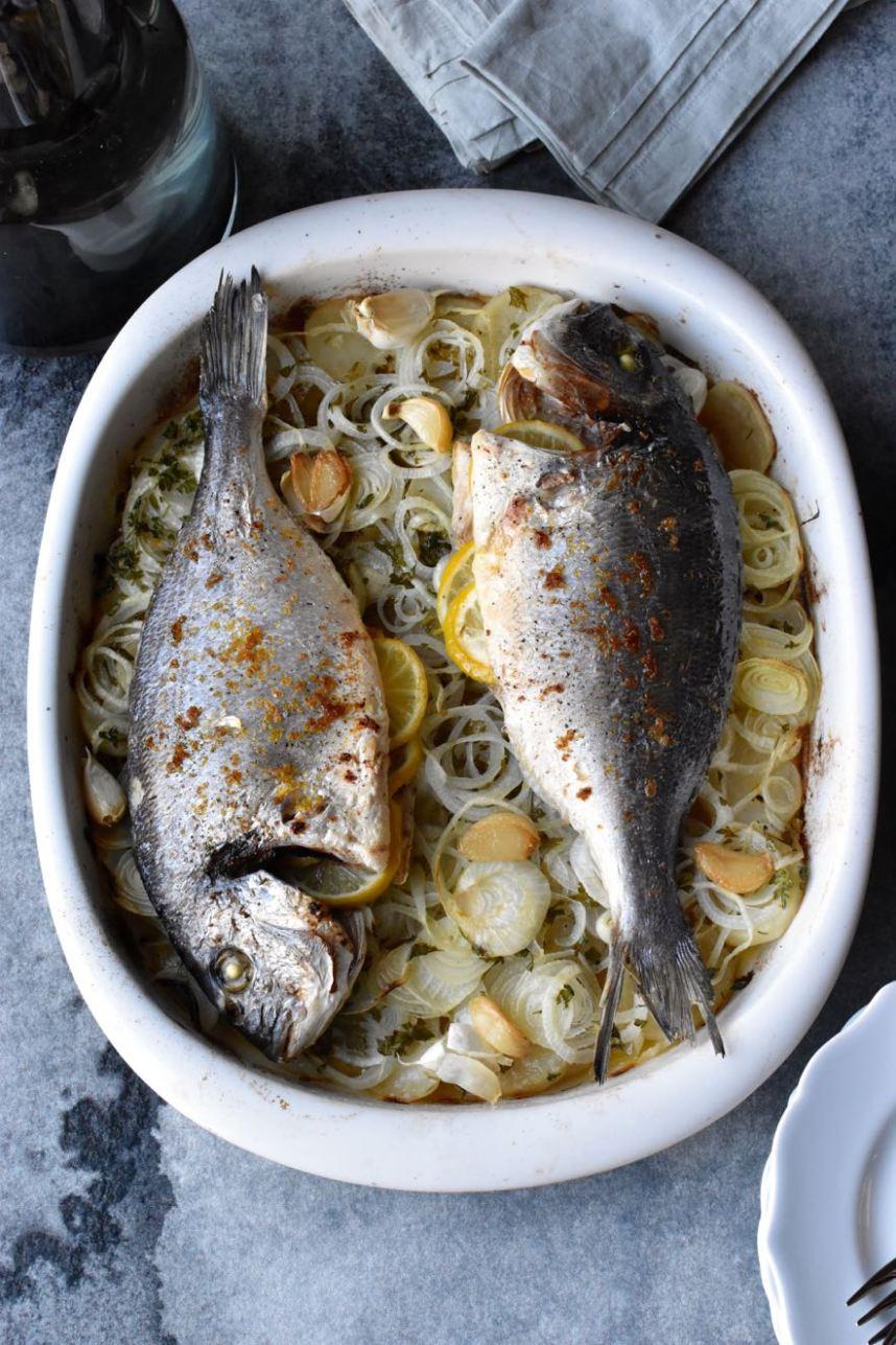 Baked sea bream, Mama Ía blog