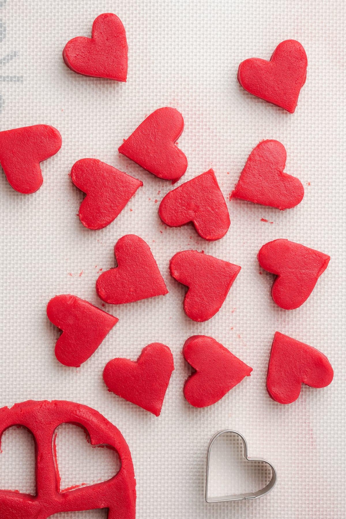 valentines day cookies 10 uncooked red cookie dough hearts