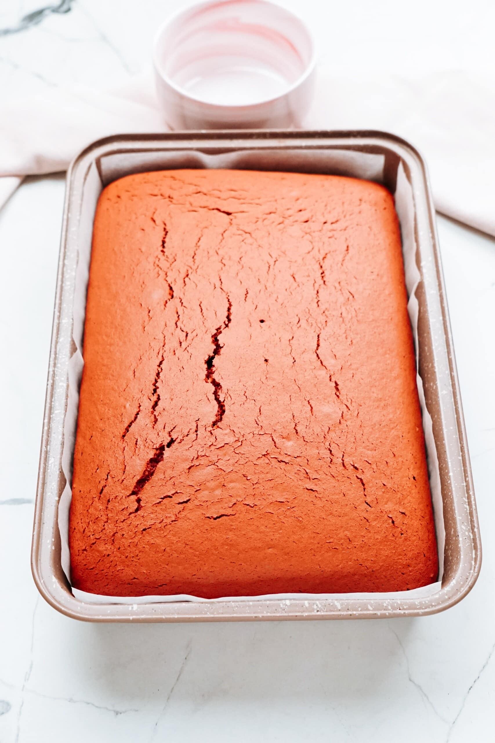 baked red velvet cake