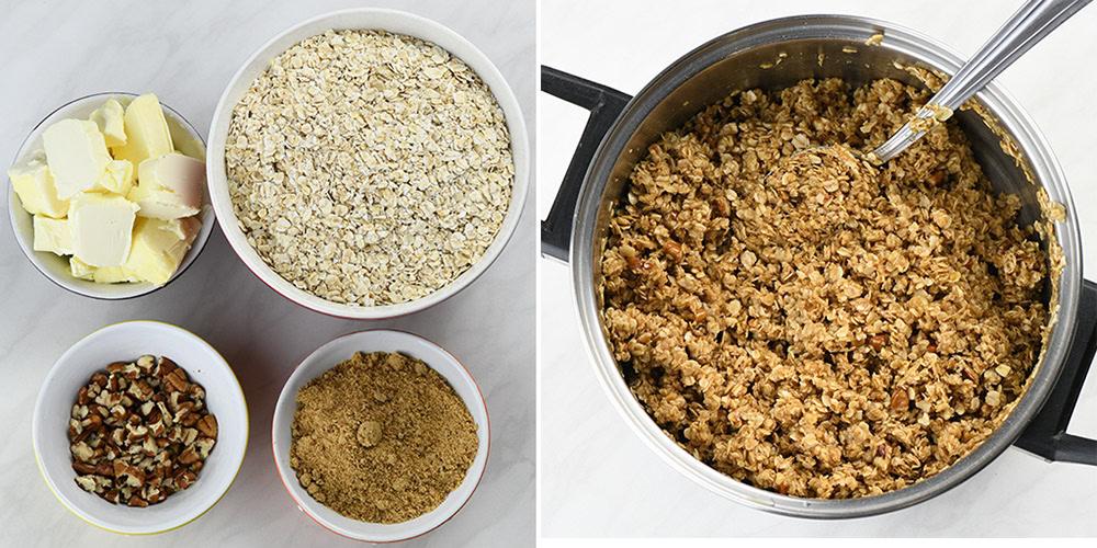 Oatmeal layer ingredients.
