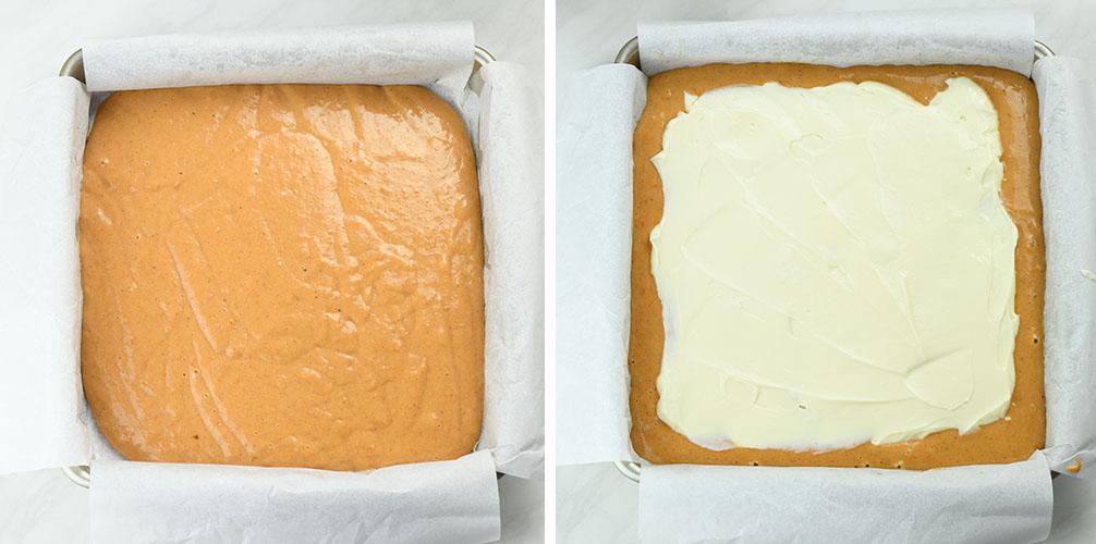 Assembling the cake - steps 1 and 2.