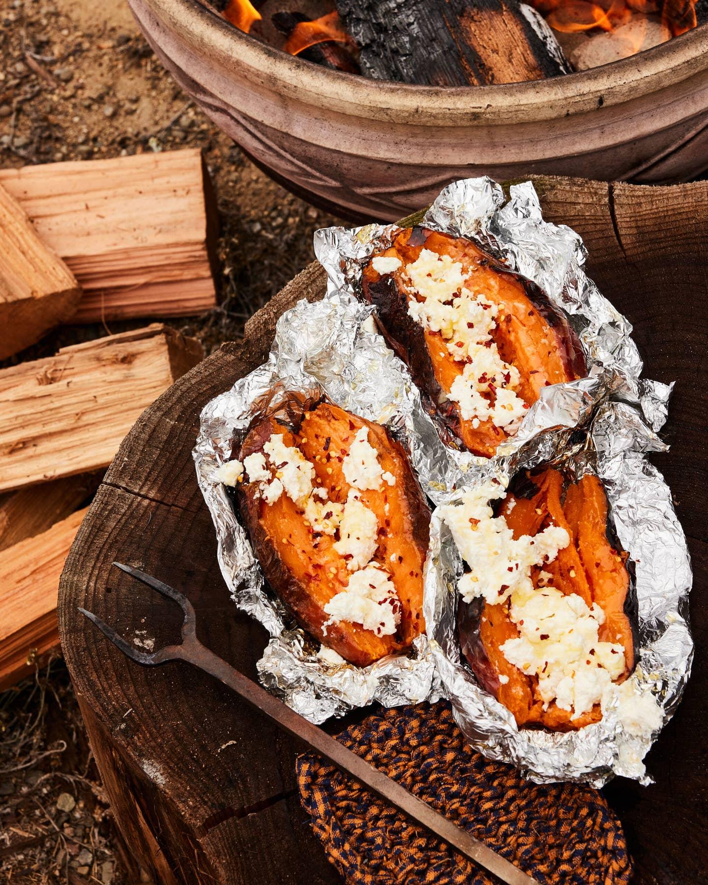 Ember-Roasted Sweet Potatoes With Aged Feta Ember-Roasted Sweet Potatoes With Aged Feta